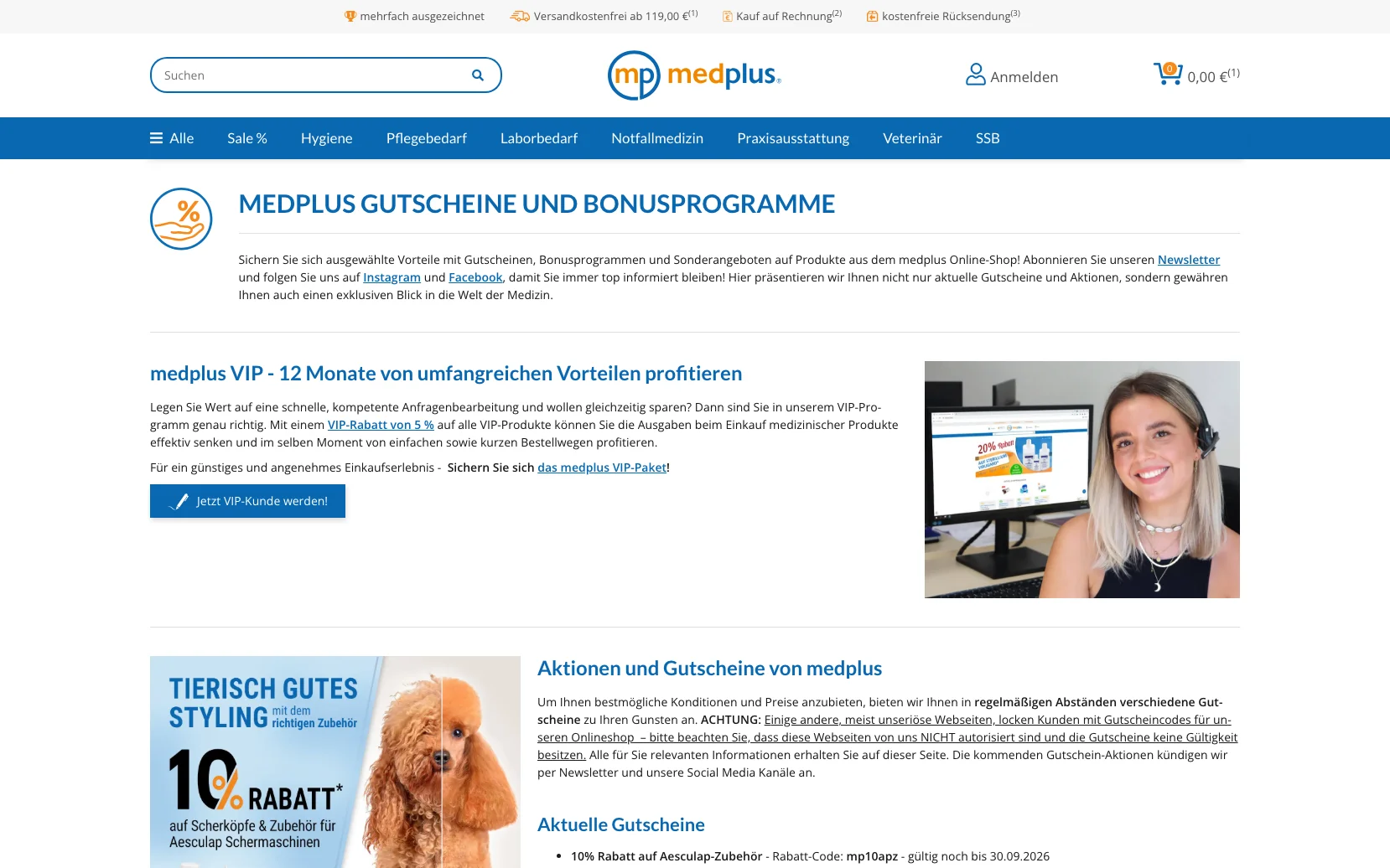Screenshot-Beleg: medplus24 — Kriterium 6.3 Stammkundenprogramm / Bonus