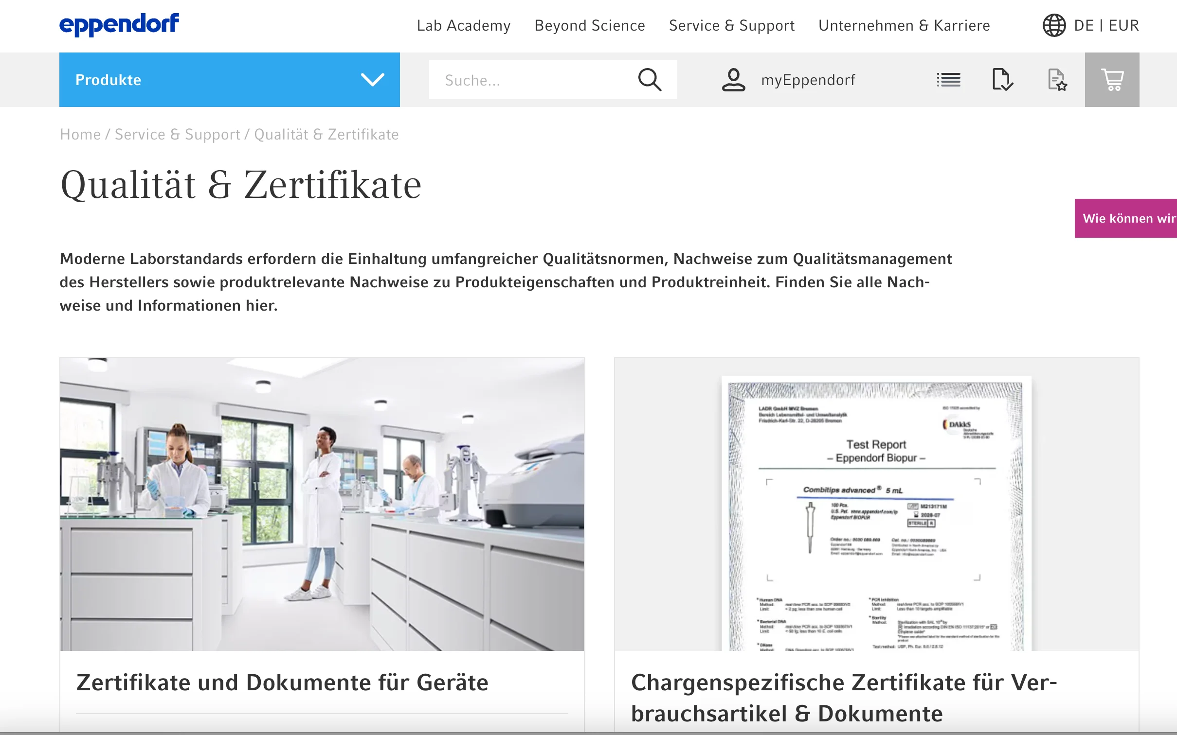 Screenshot-Beleg: Eppendorf — Kriterium 4.5 Klinische Studien / Evidenz