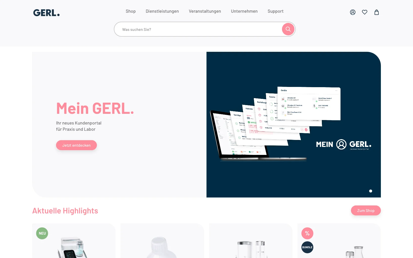 Screenshot-Beleg: Gerl Dental — Kriterium 1.4 Design & Gesamteindruck