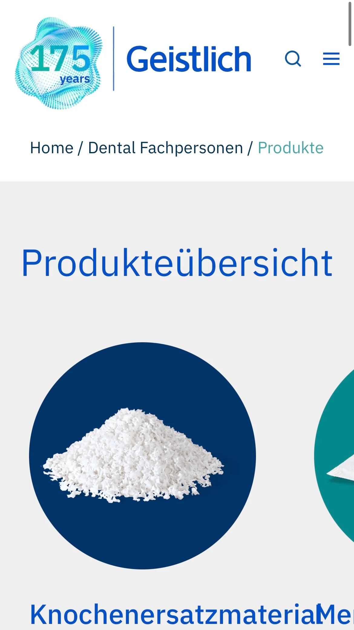 Screenshot-Beleg: Geistlich — Kriterium 7.5 Mobile Bedienbarkeit