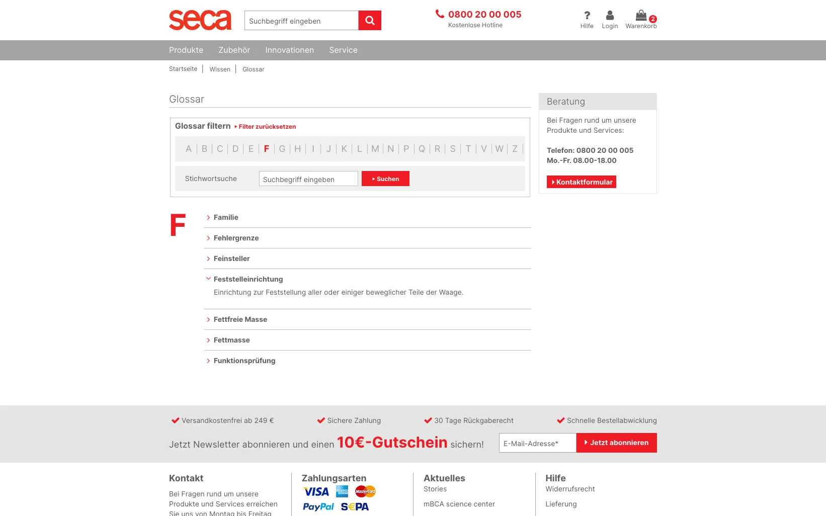 Screenshot-Beleg: SECA — Kriterium 6.7 Content-/Ratgeber-Bereich
