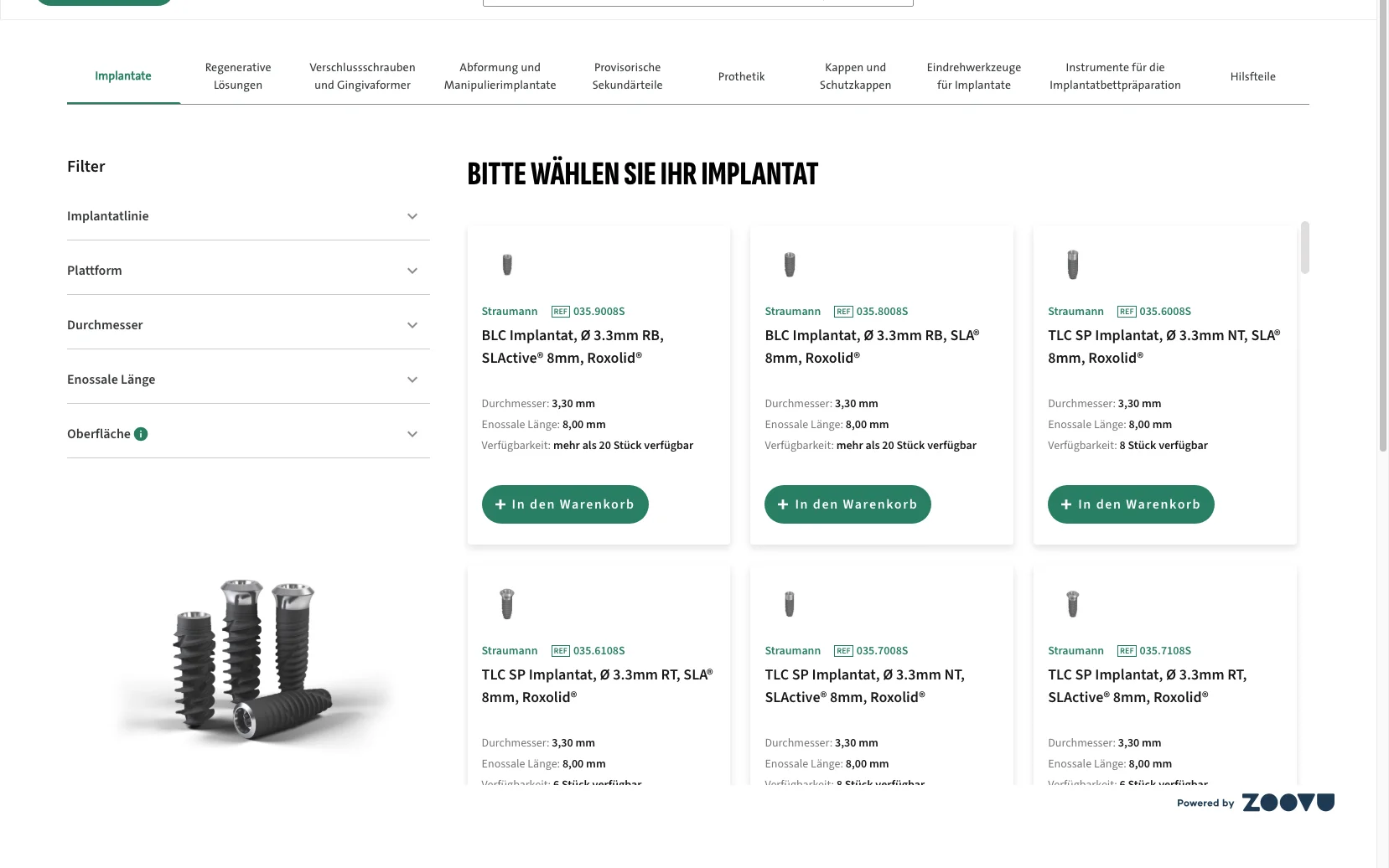Screenshot-Beleg: Straumann Group — Kriterium 4.7 3D / AR / Konfigurator