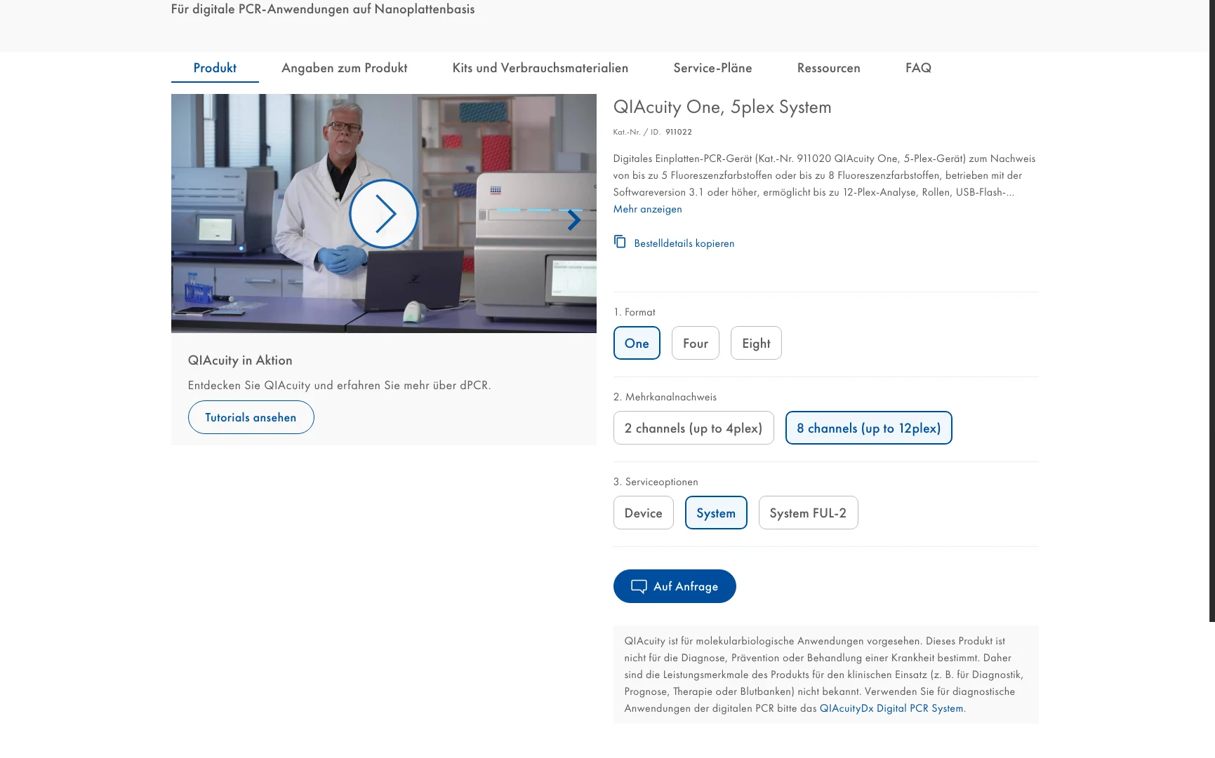 Screenshot-Beleg: QIAGEN — Kriterium 5.1 „Wo kaufen"-Info auf Site