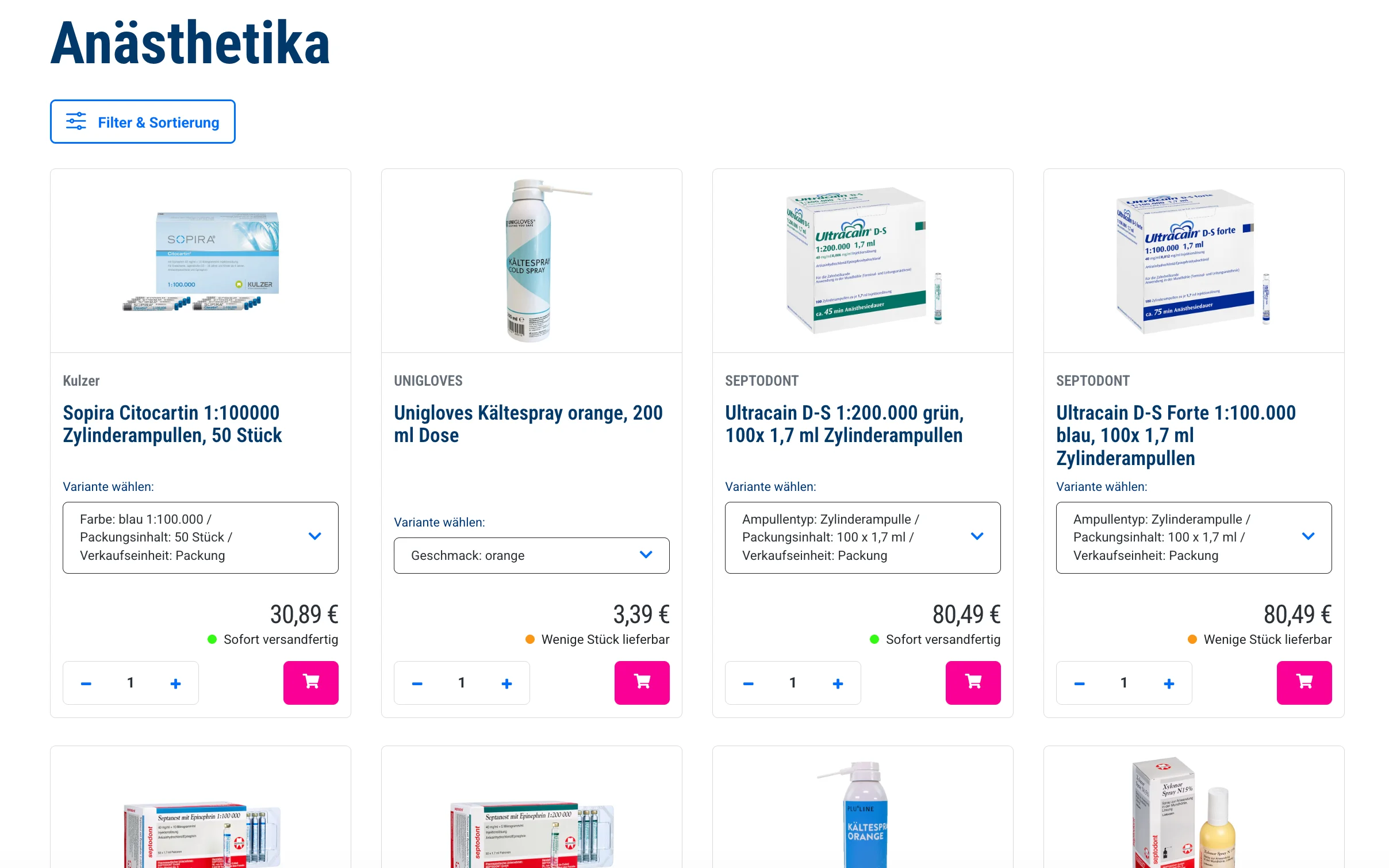 Screenshot-Beleg: Dental Bauer — Kriterium 1.2 Grundpreis / €-pro-Einheit