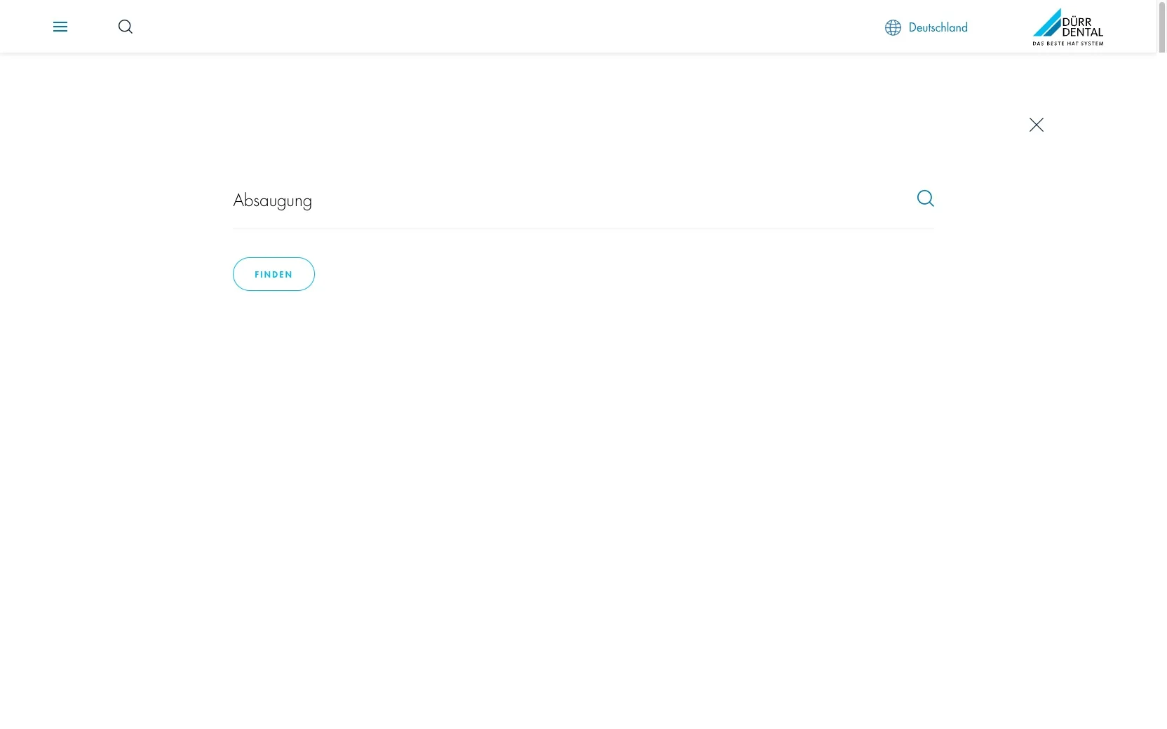 Screenshot-Beleg: Dürr Dental — Kriterium 2.3 Suchvorschläge während der Eingabe