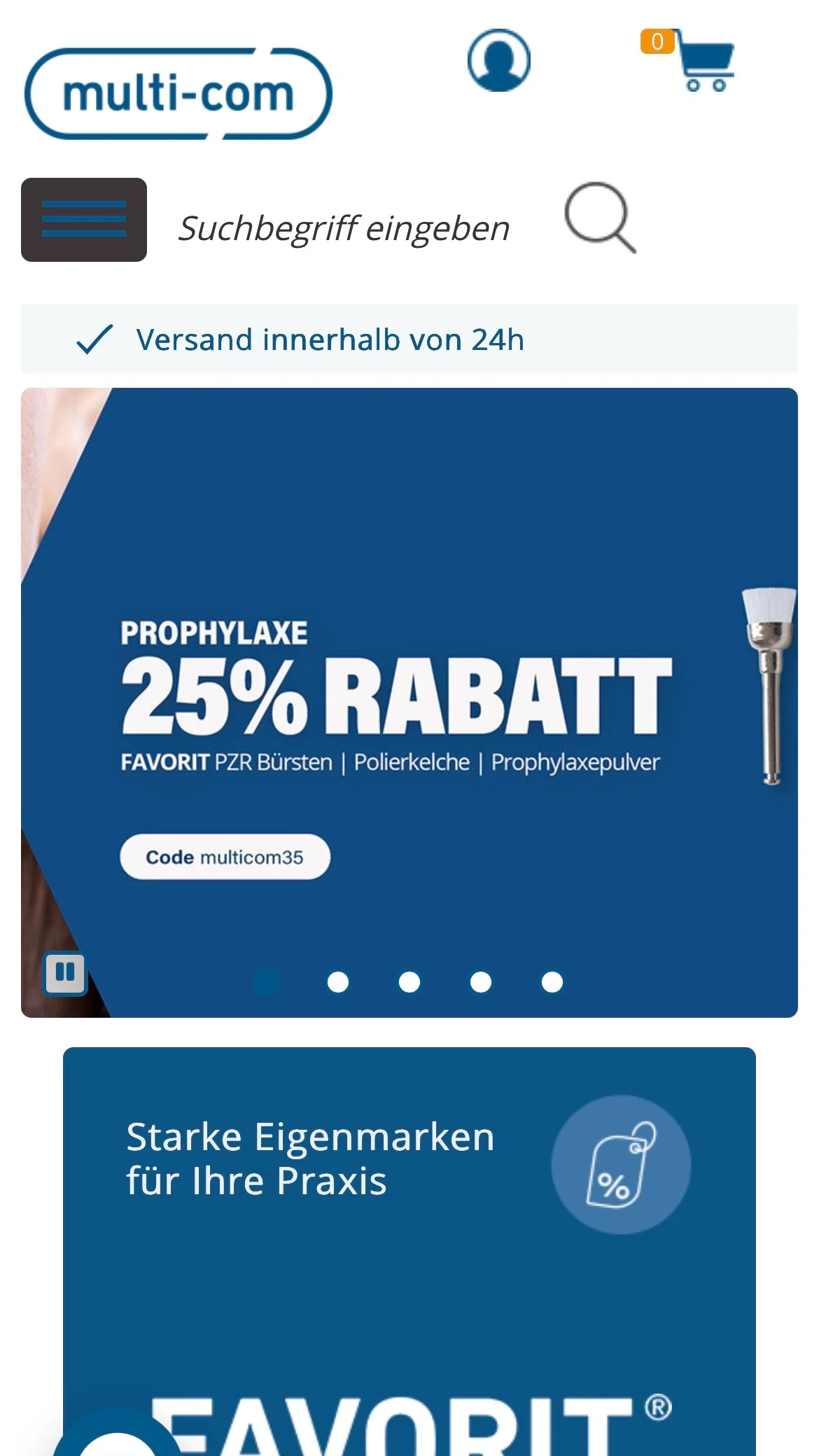 Screenshot-Beleg: multi-com — Kriterium 7.5 Mobile Bedienbarkeit