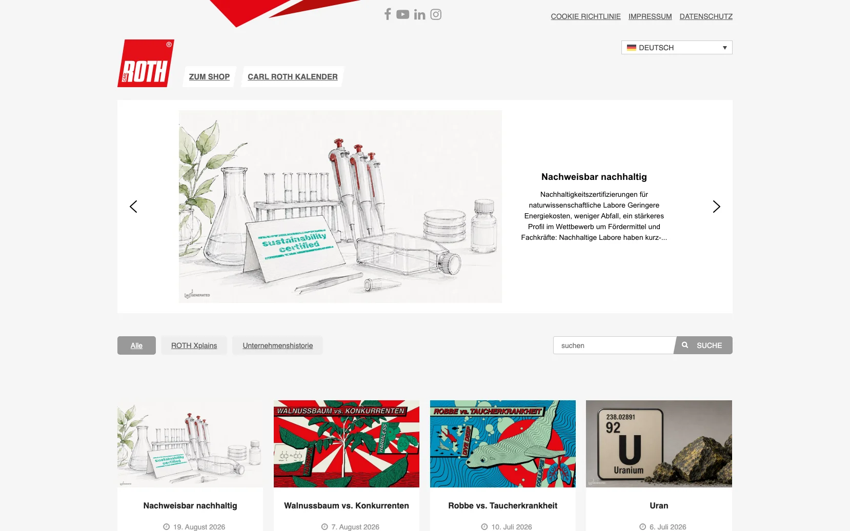 Screenshot-Beleg: Carl Roth — Kriterium 6.7 Content-/Ratgeber-Bereich