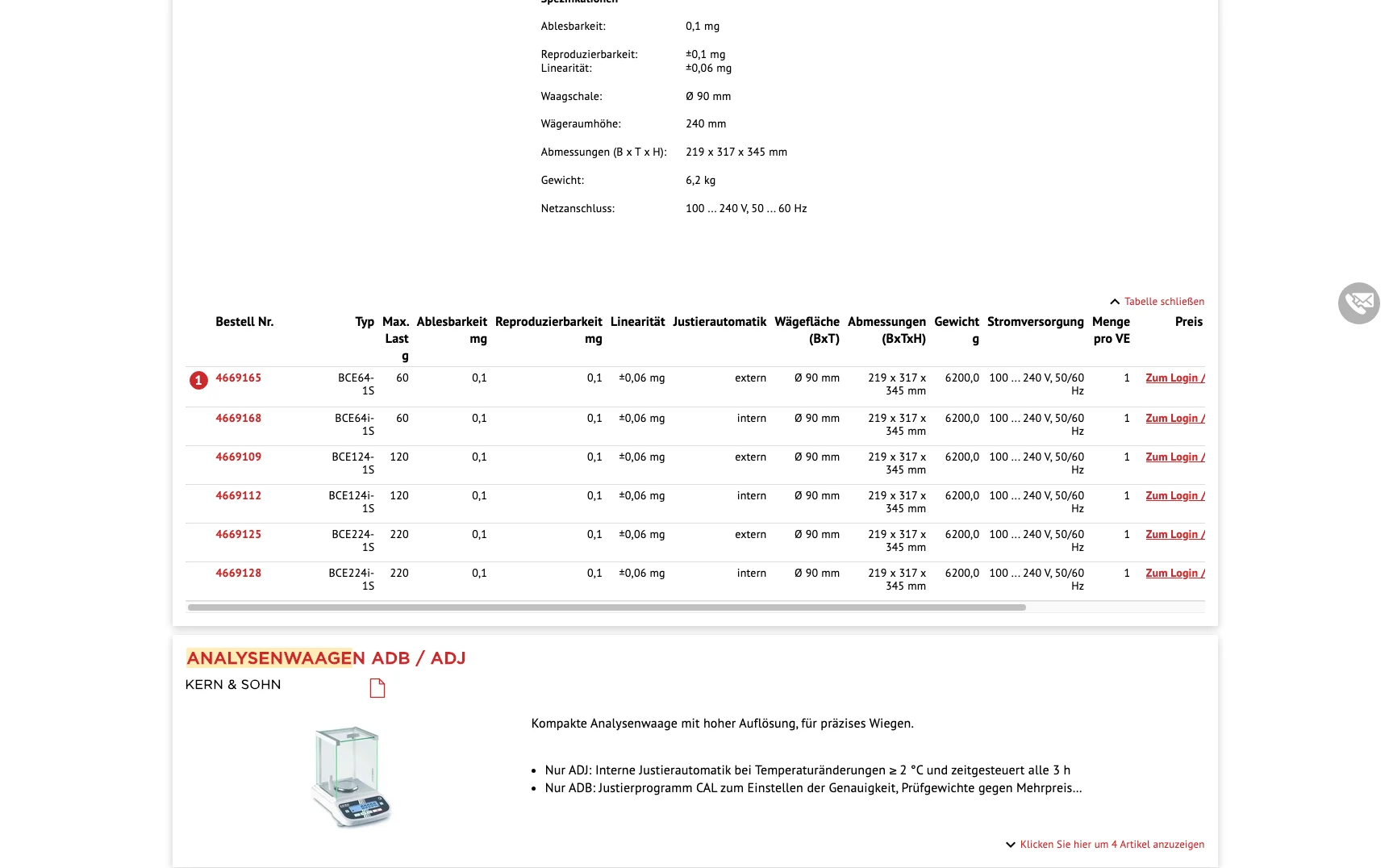 Screenshot-Beleg: Th. Geyer — Kriterium 4.4 Verpackungseinheit / Varianten
