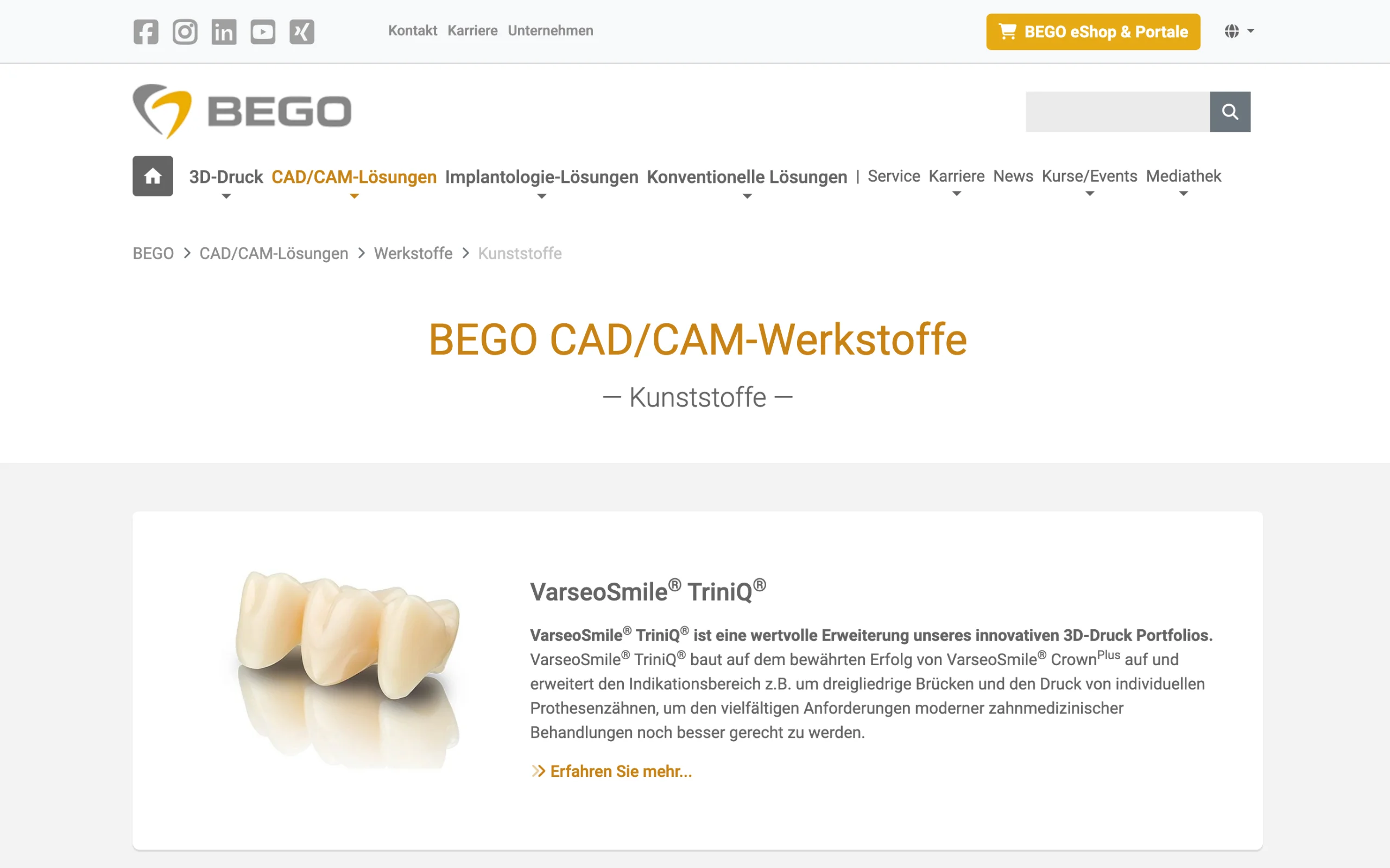 Screenshot-Beleg: BEGO — Kriterium 1.1 Öffentlicher Katalog-Zugang