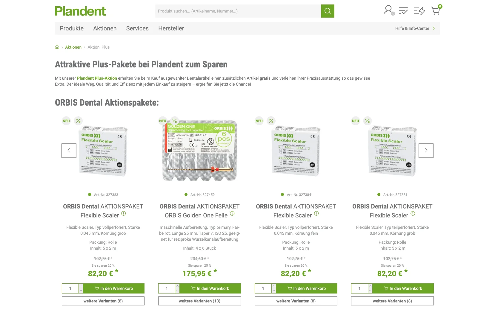 Screenshot-Beleg: Plandent — Kriterium 1.3 Staffelpreise / Mengenrabatte