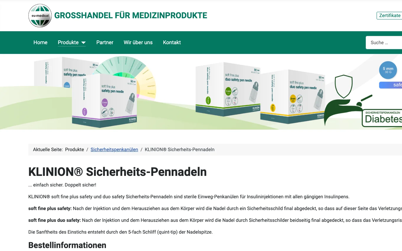 Screenshot-Beleg: Mediq Deutschland — Kriterium 6.1 Kontaktmöglichkeiten präsent