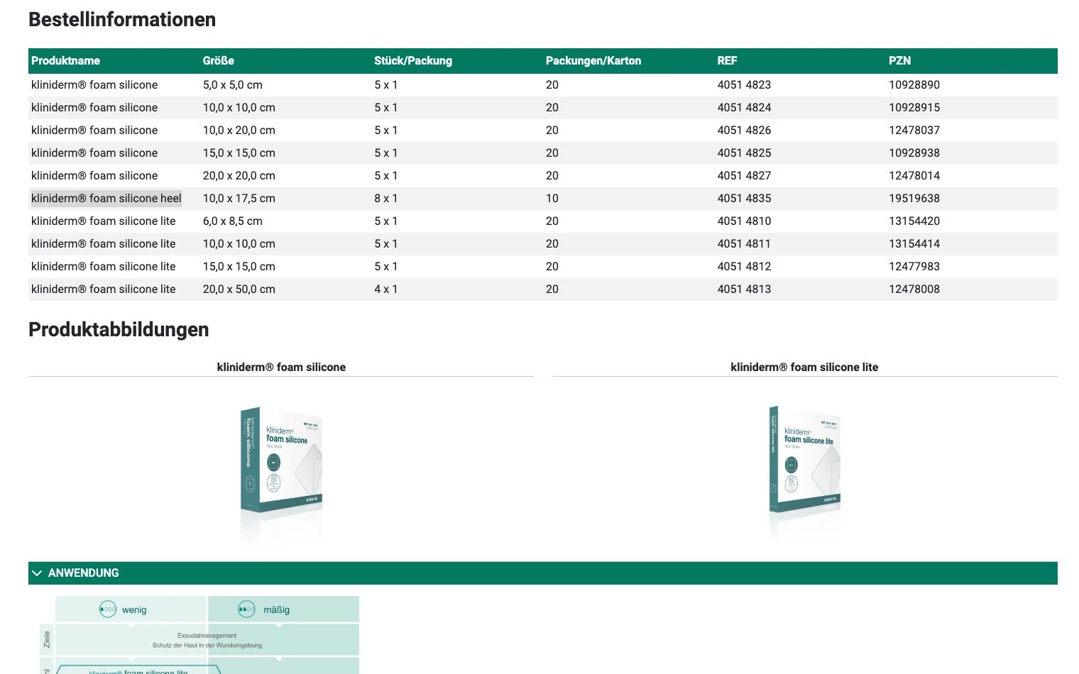 Screenshot-Beleg: Mediq Deutschland — Kriterium 4.4 Verpackungseinheit / Varianten