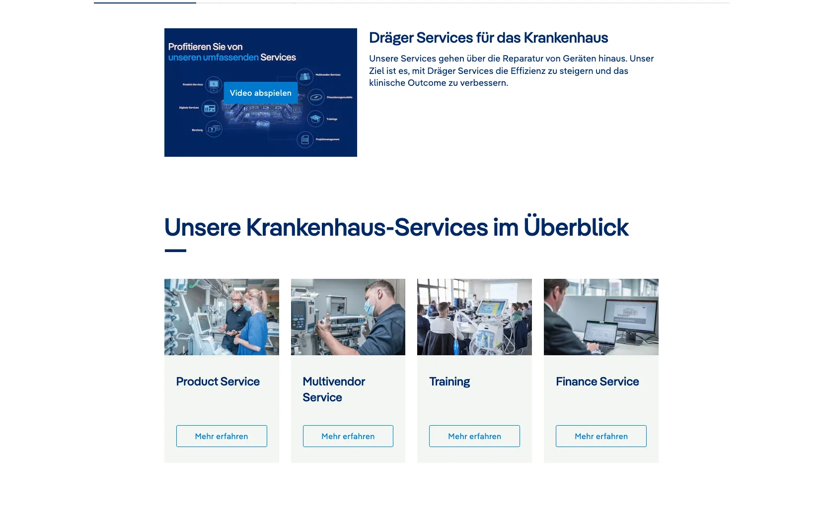 Screenshot-Beleg: Dräger — Kriterium 6.5 Service- / Wartungs-Bereich