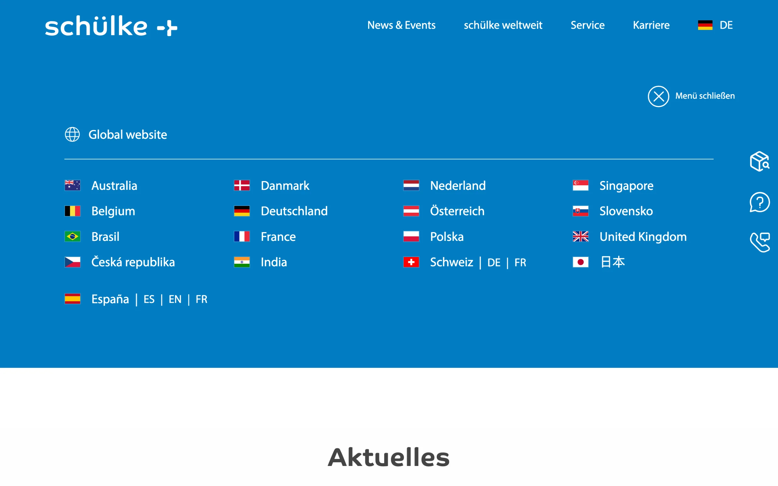 Screenshot-Beleg: Schülke & Mayr — Kriterium 1.5 Sprachauswahl