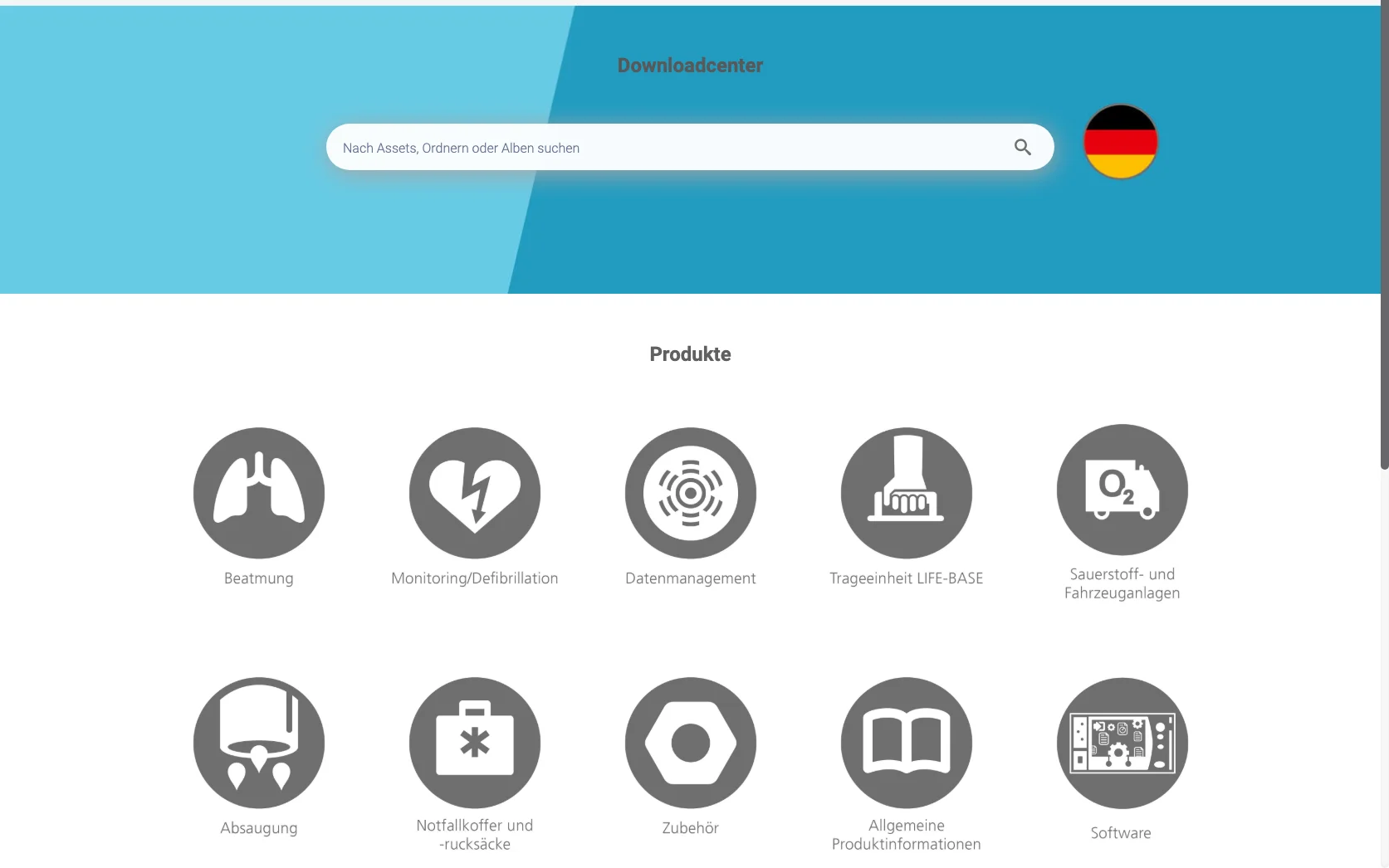 Screenshot-Beleg: Weinmann Emergency — Kriterium 4.2 Tech. Dokumente downloadbar