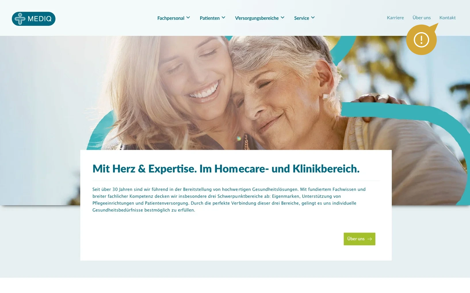 Screenshot-Beleg: Mediq Deutschland — Kriterium 6.1 Kontaktmöglichkeiten präsent