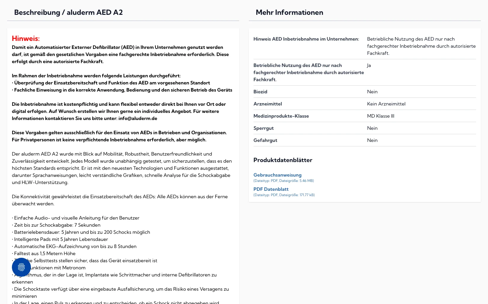 Screenshot-Beleg: Söhngen — Kriterium 4.3 Strukturierte Produktinformation