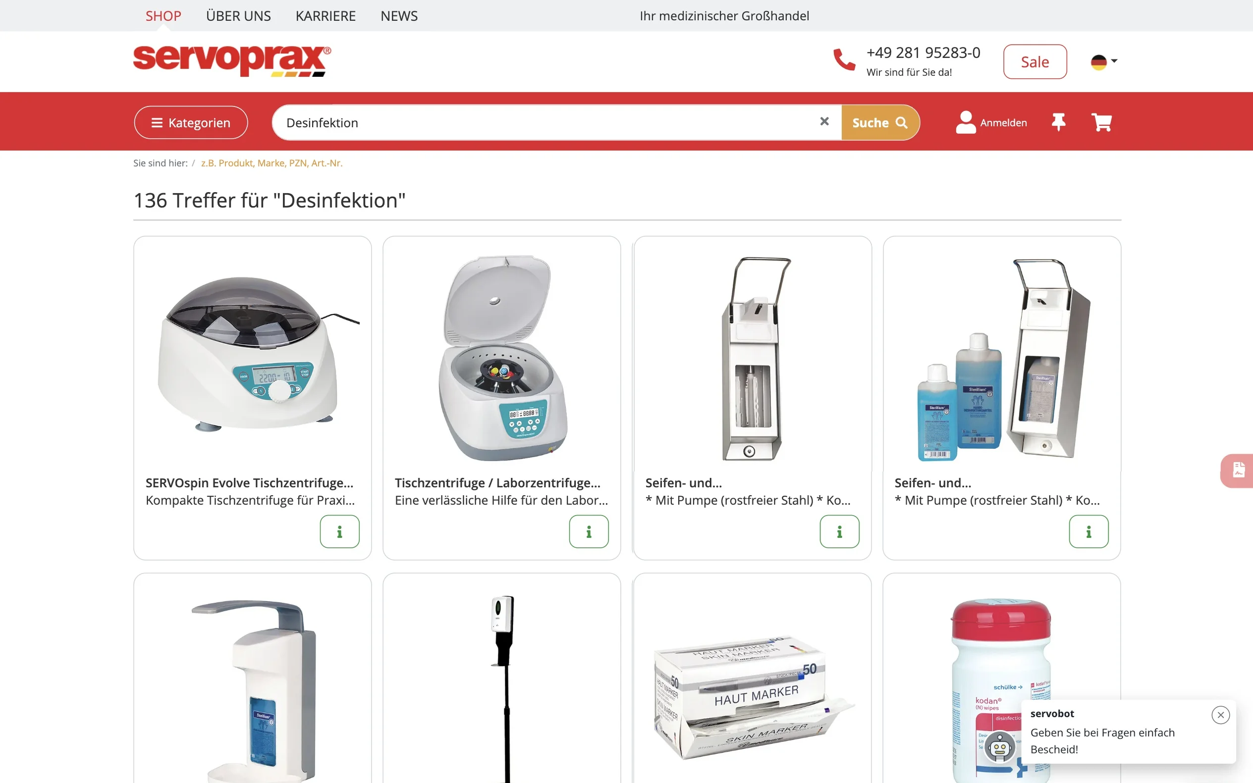Screenshot-Beleg: Servoprax — Kriterium 1.2 Grundpreis / €-pro-Einheit