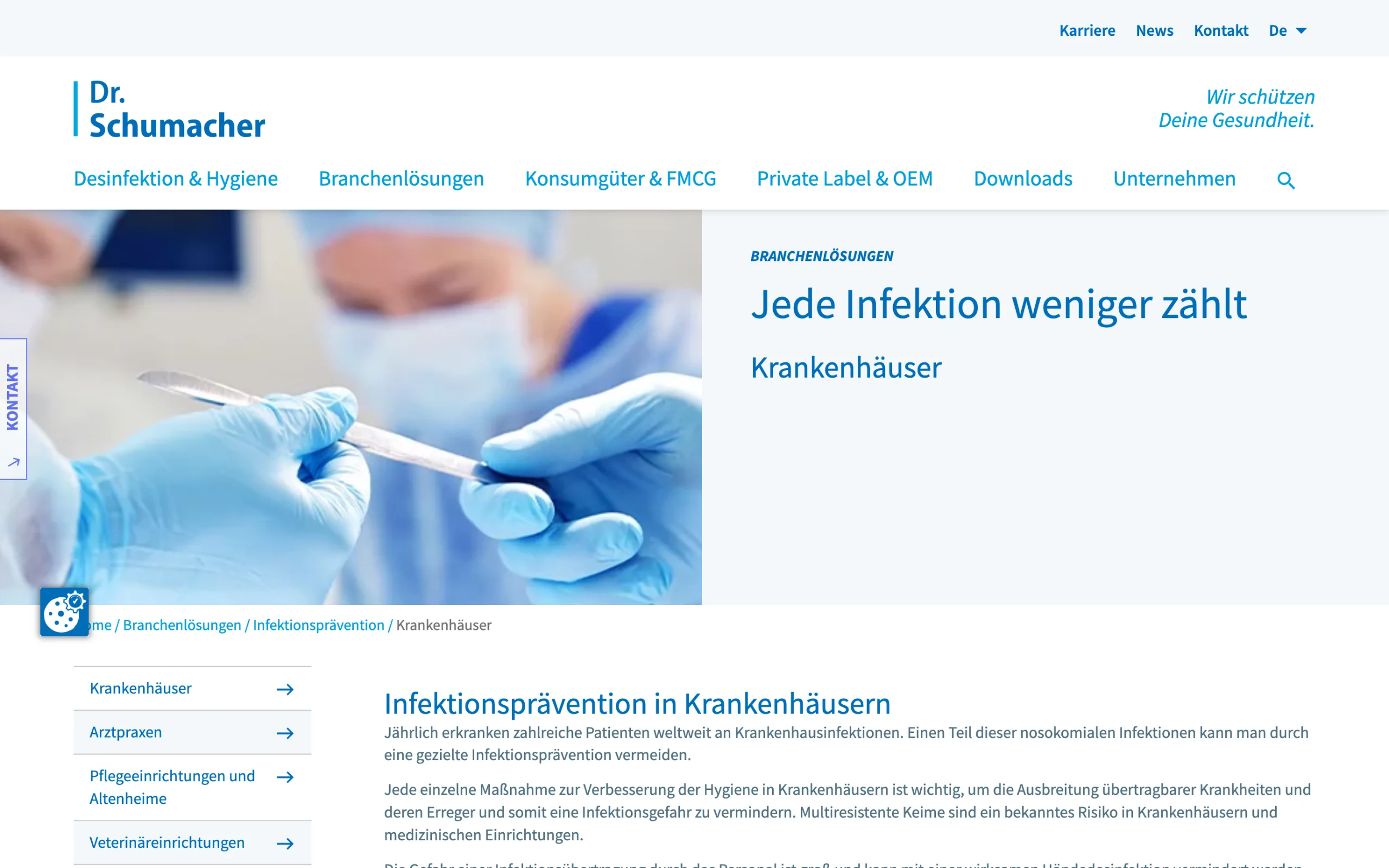 Screenshot-Beleg: Dr. Schumacher — Kriterium 2.5 Einstieg über Anwendung