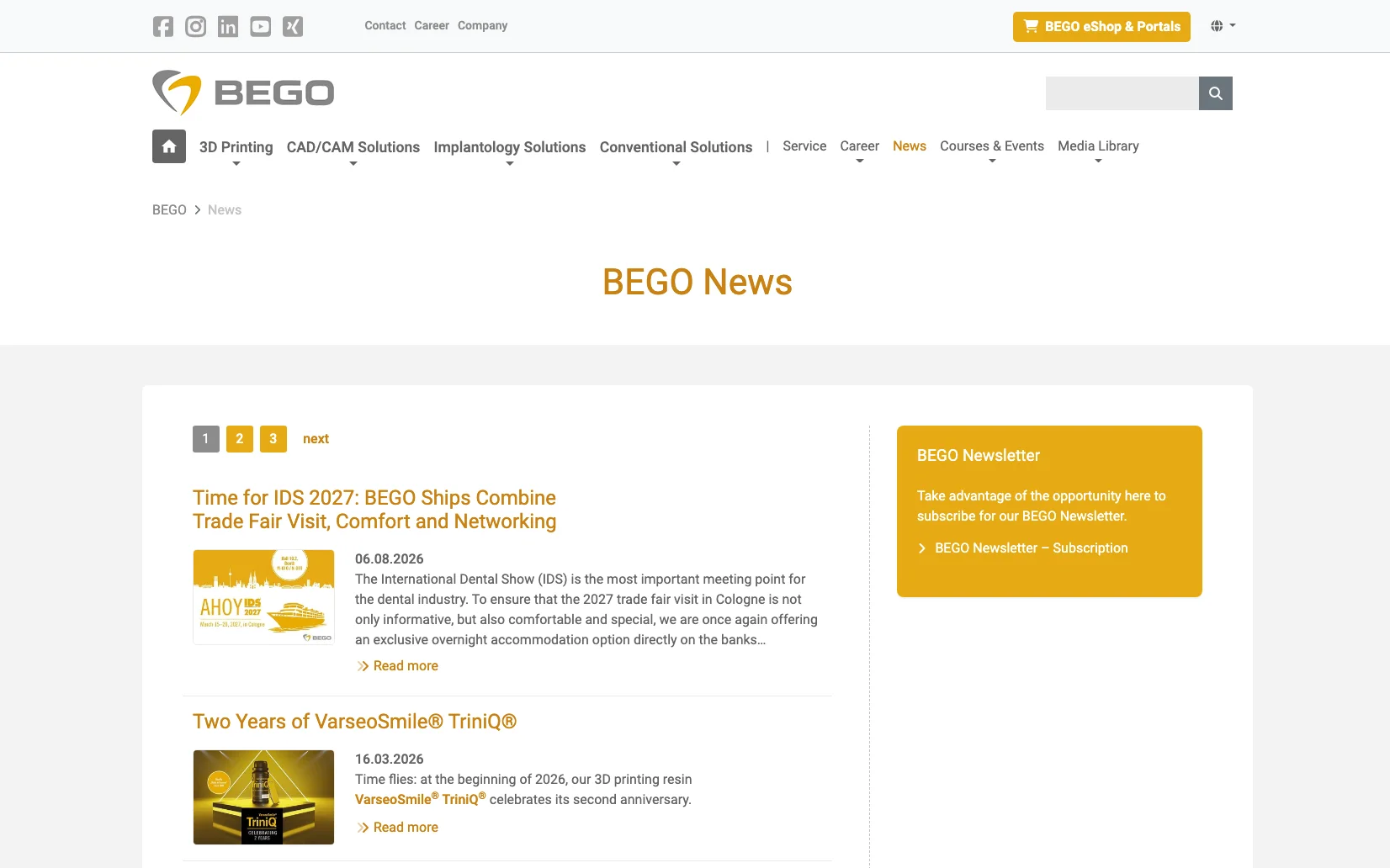 Screenshot-Beleg: BEGO — Kriterium 6.7 Content-/Ratgeber-Bereich