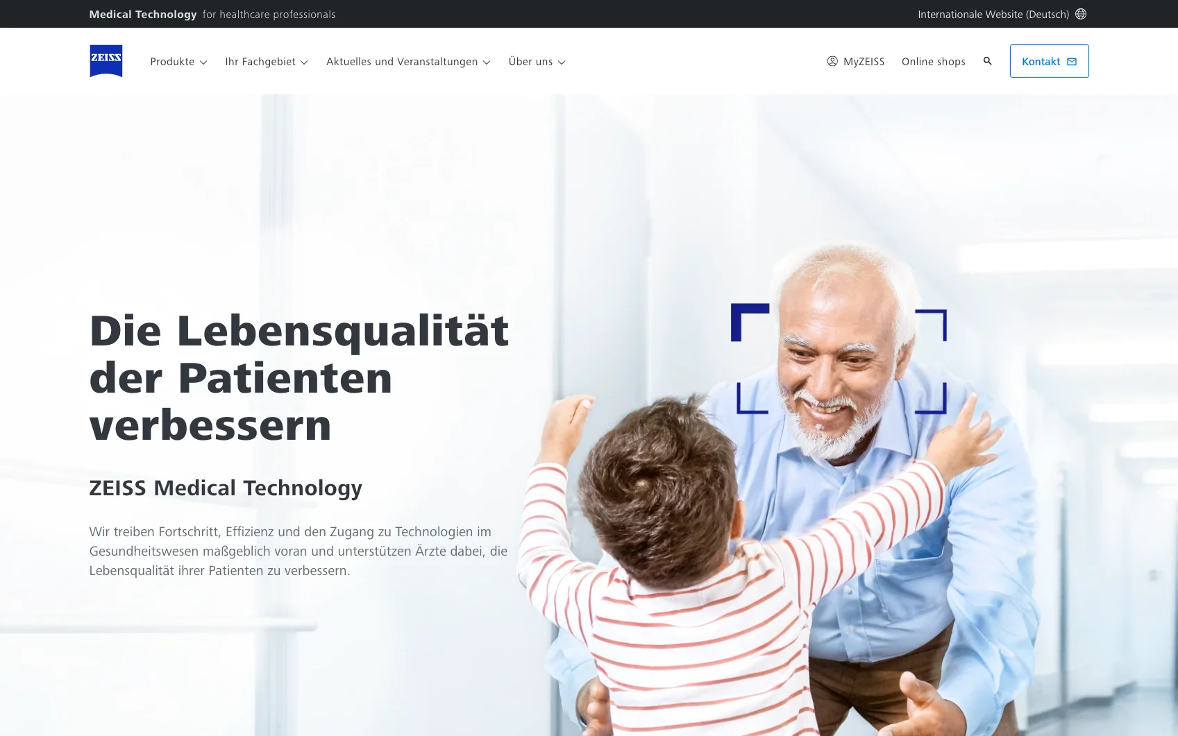 Screenshot-Beleg: Carl Zeiss Meditec — Kriterium 6.1 Kontaktmöglichkeiten präsent