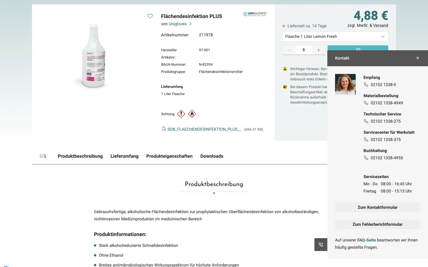 Screenshot-Beleg: van der Ven Dental — Kriterium 6.1 Kontaktmöglichkeiten präsent