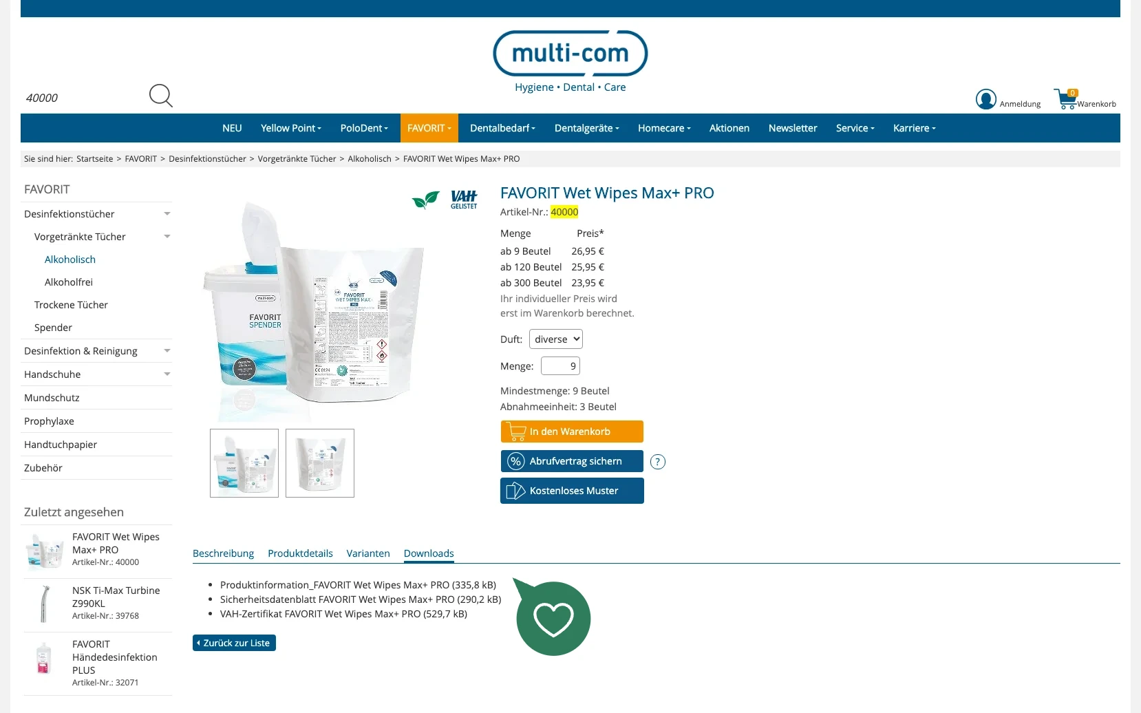 Screenshot-Beleg: multi-com — Kriterium 4.2 Tech. Dokumente downloadbar