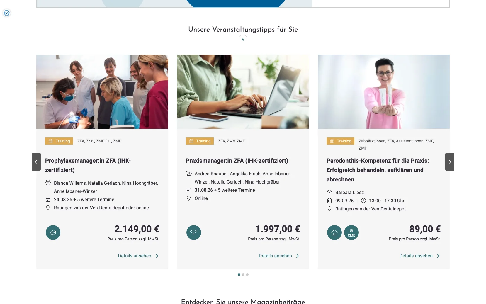 Weiterer Beleg: van der Ven Dental — Kriterium 1.4