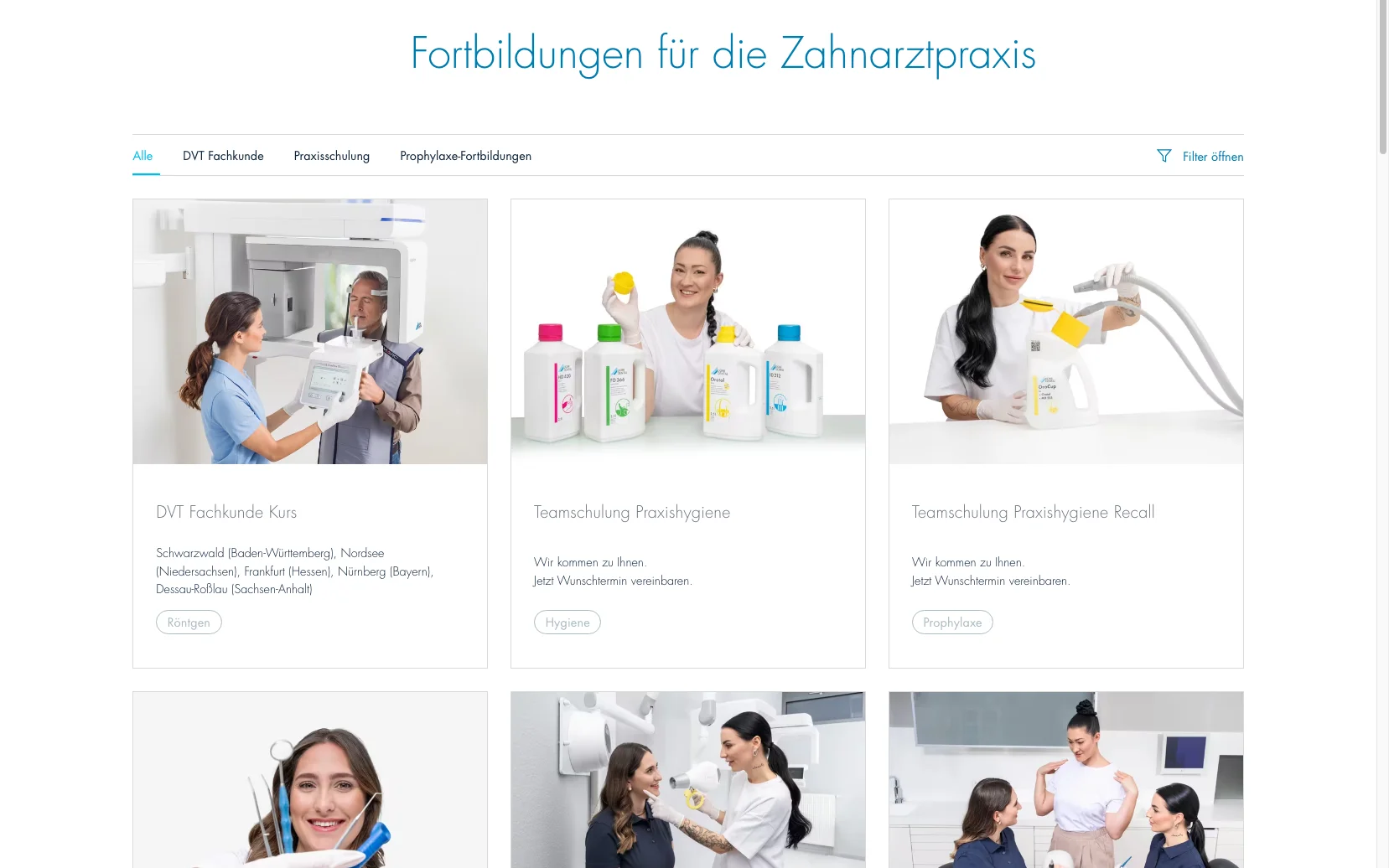 Screenshot-Beleg: Dürr Dental — Kriterium 6.4 Schulungs- / Education-Hub