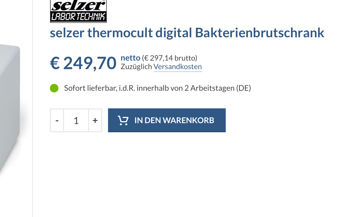 Screenshot-Beleg: KS Medizintechnik — Kriterium 5.3 Lieferzeit / Verfügbarkeit