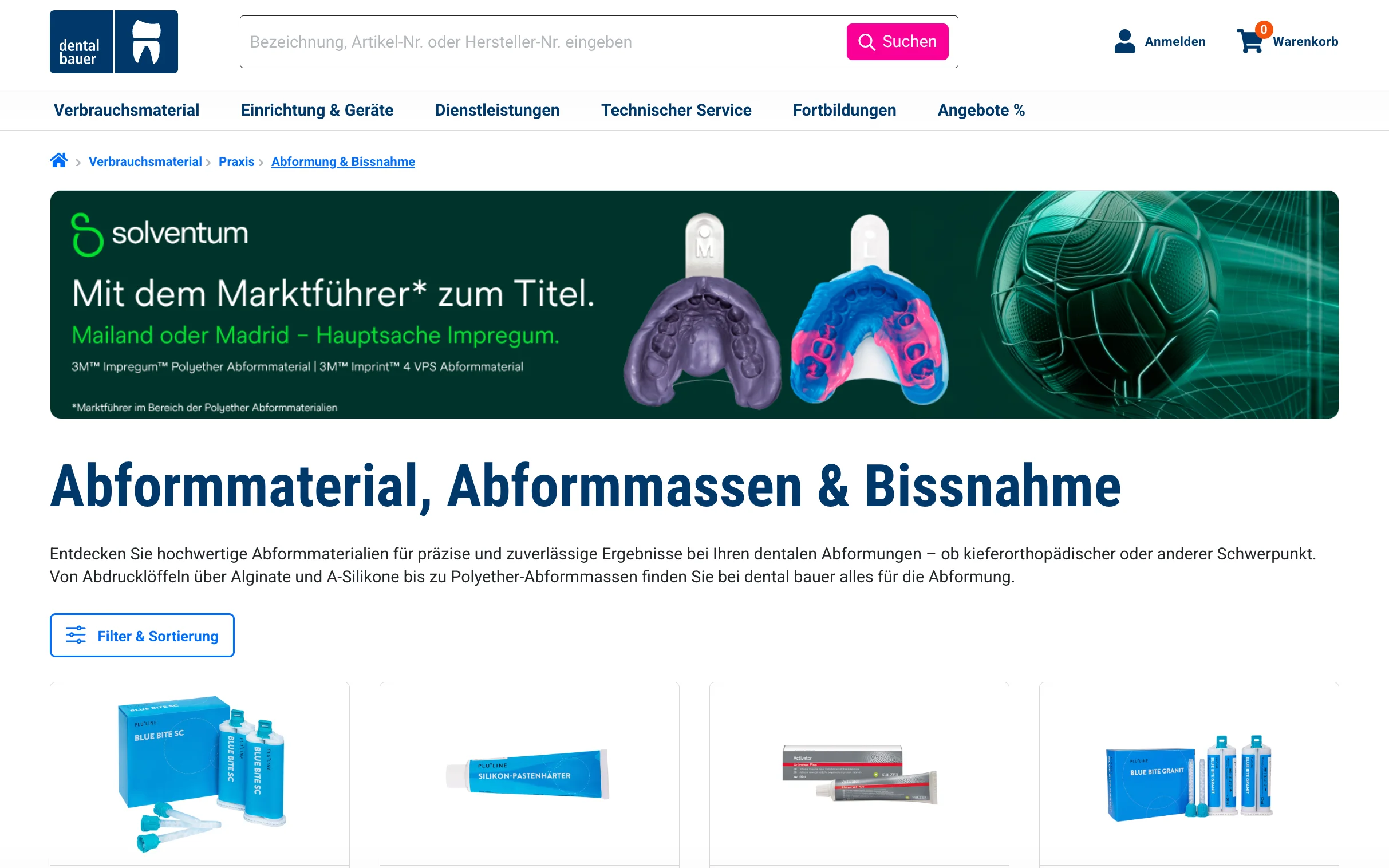 Screenshot-Beleg: Dental Bauer — Kriterium 1.4 Design & Gesamteindruck