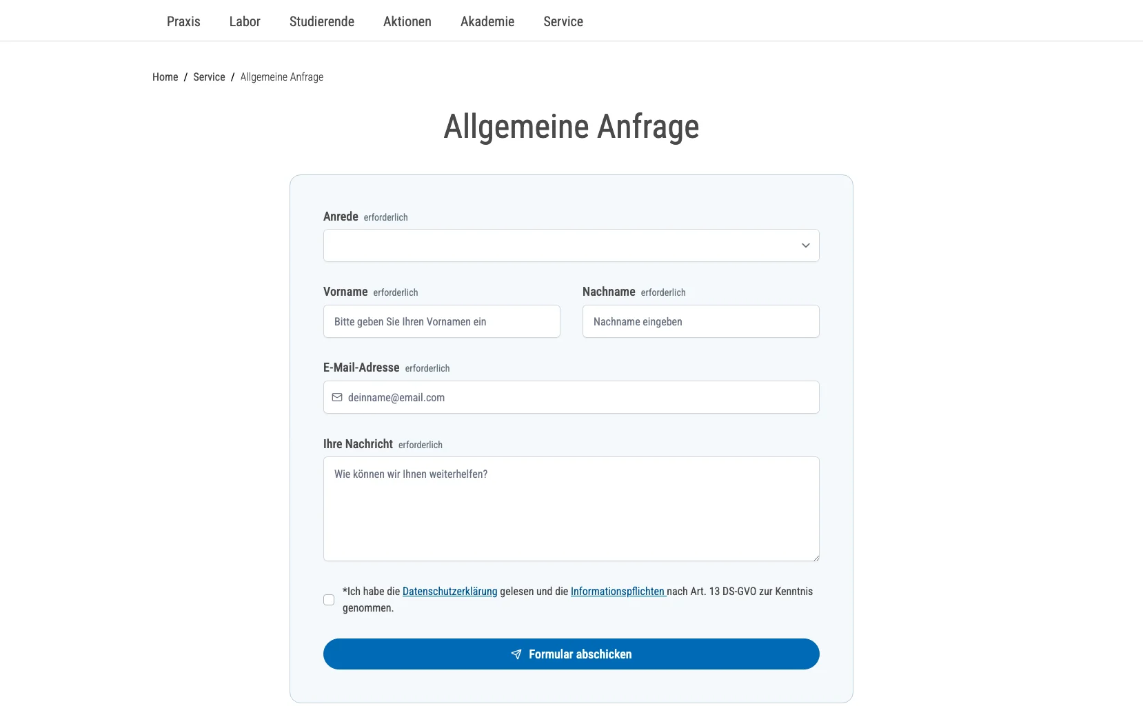 Screenshot-Beleg: Komet Dental — Kriterium 6.1 Kontaktmöglichkeiten präsent