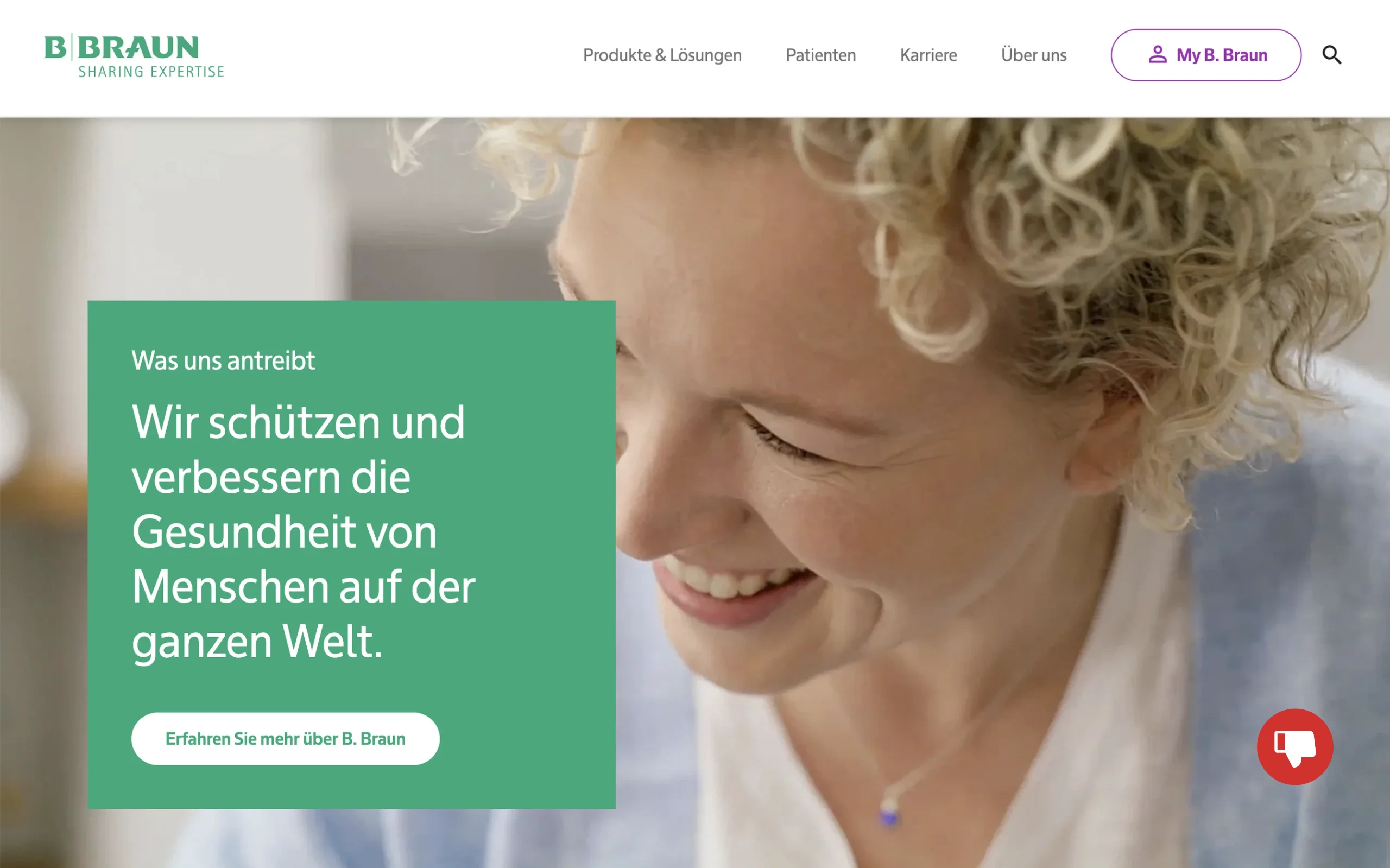 Screenshot-Beleg: B. Braun — Kriterium 6.2 Live-Chat oder Chatbot