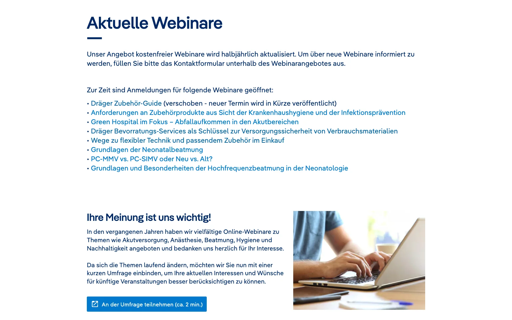 Screenshot-Beleg: Dräger — Kriterium 6.4 Schulungs- / Education-Hub