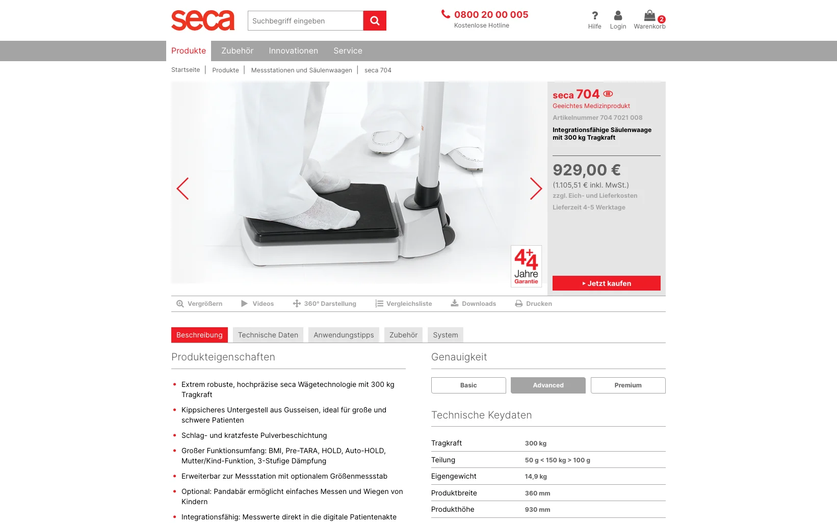 Screenshot-Beleg: SECA — Kriterium 6.1 Kontaktmöglichkeiten präsent