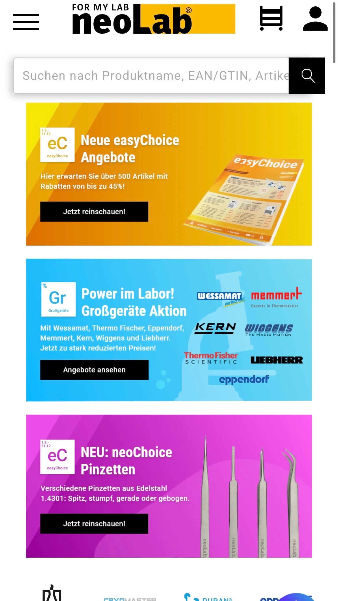 Screenshot-Beleg: neoLab — Kriterium 7.5 Mobile Bedienbarkeit