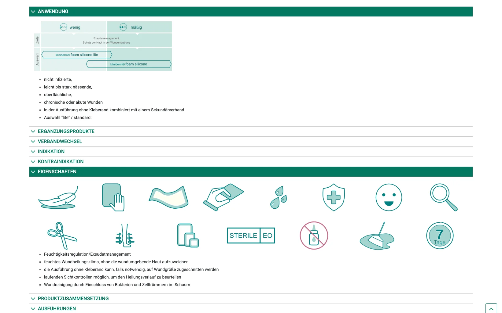 Screenshot-Beleg: Mediq Deutschland — Kriterium 4.3 Strukturierte Produktinformation