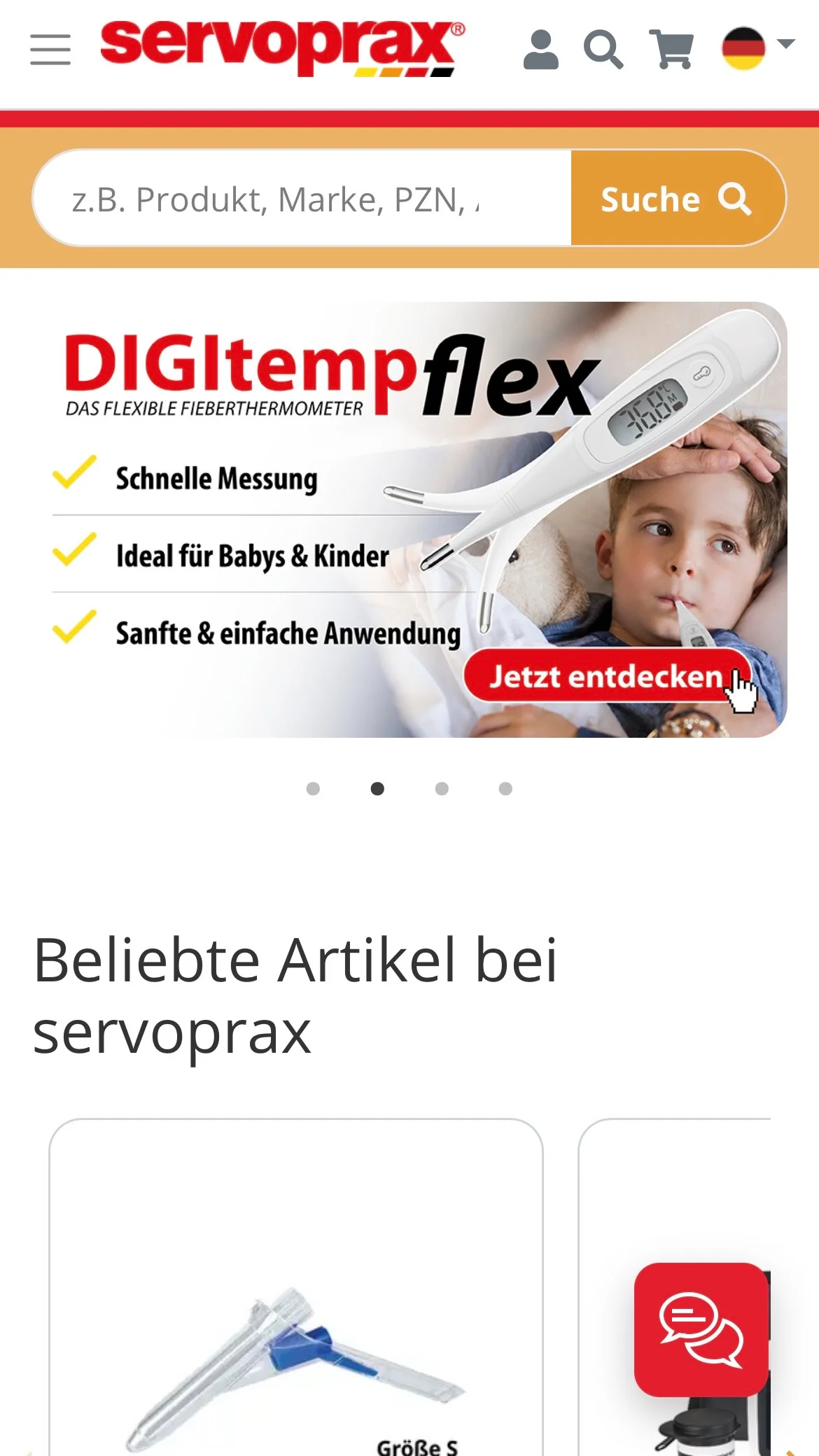 Screenshot-Beleg: Servoprax — Kriterium 7.5 Mobile Bedienbarkeit