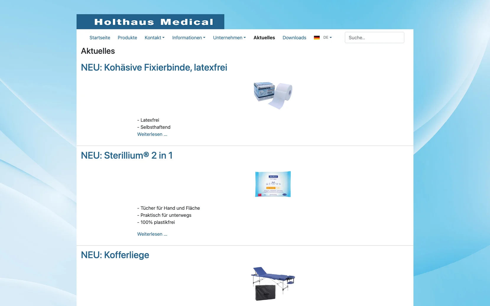 Screenshot-Beleg: Holthaus Medical — Kriterium 6.7 Content-/Ratgeber-Bereich