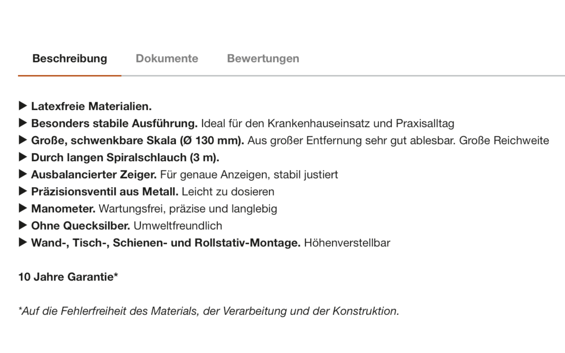 Screenshot-Beleg: Heine Optotechnik — Kriterium 4.3 Strukturierte Produktinformation