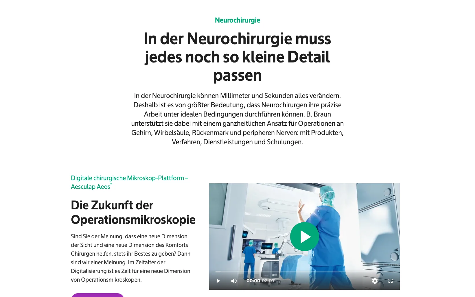 Screenshot-Beleg: B. Braun — Kriterium 2.5 Einstieg über Anwendung