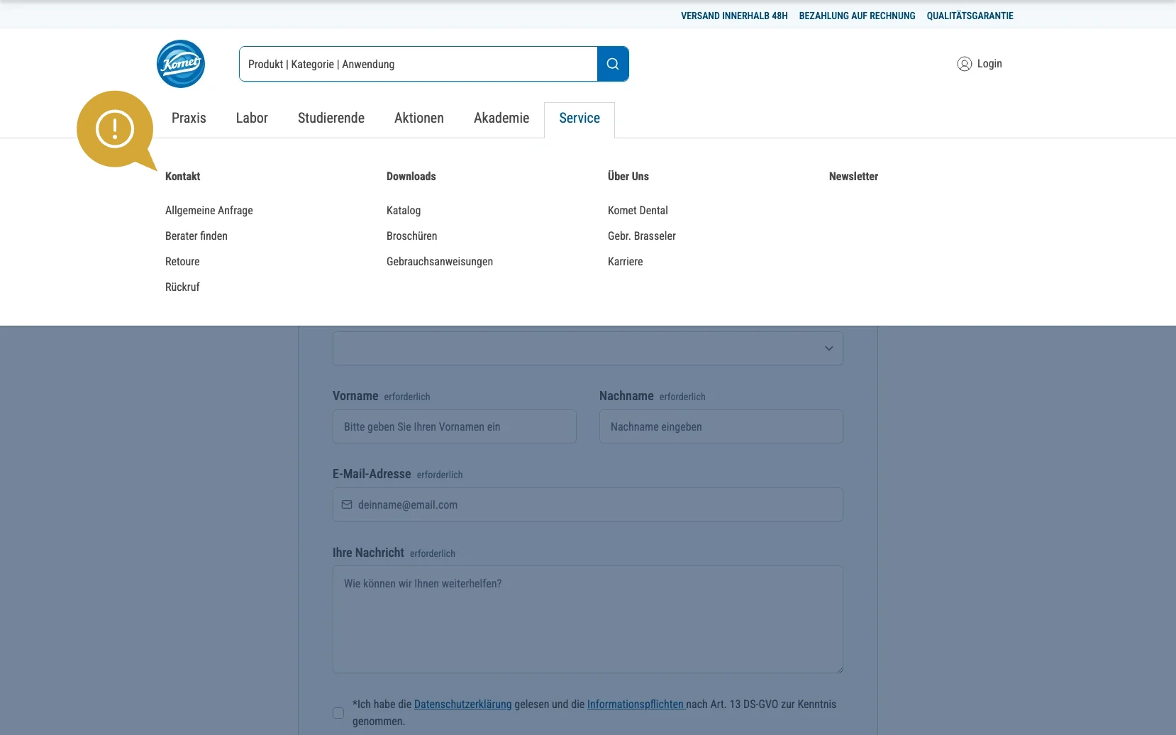 Weiterer Beleg: Komet Dental — Kriterium 6.1