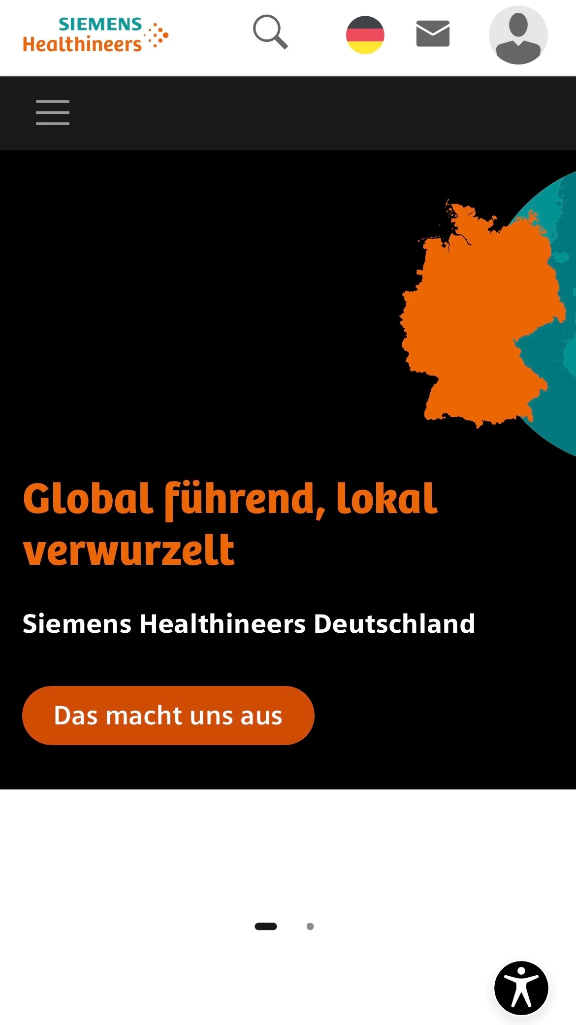 Screenshot-Beleg: Siemens Healthineers — Kriterium 7.5 Mobile Bedienbarkeit