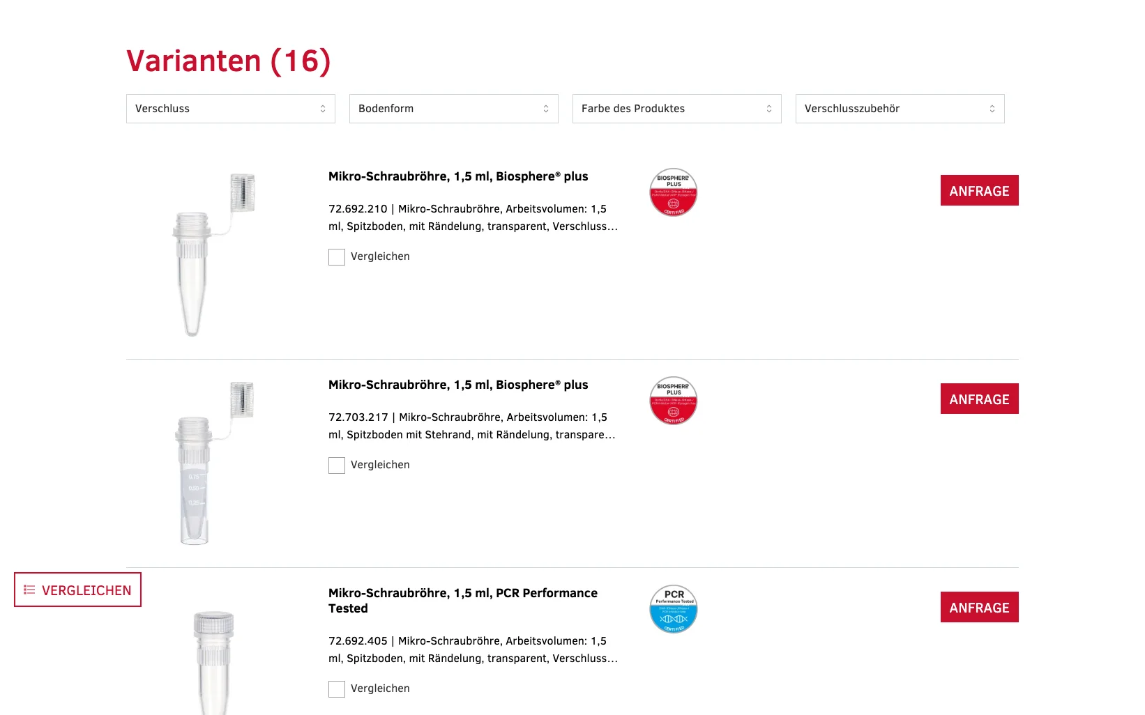 Screenshot-Beleg: Sarstedt — Kriterium 1.1 Öffentlicher Katalog-Zugang