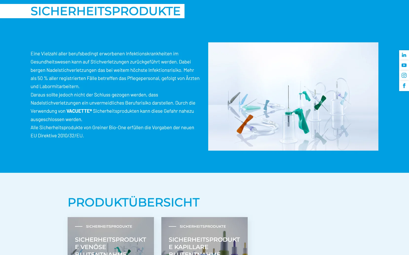 Screenshot-Beleg: Greiner Bio-One — Kriterium 2.5 Einstieg über Anwendung