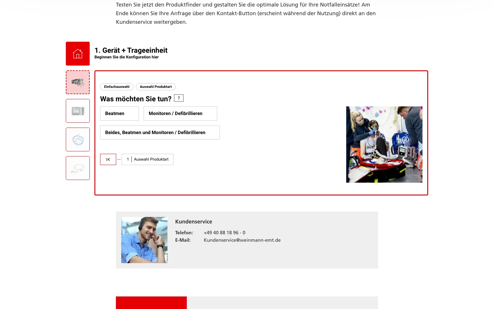 Screenshot-Beleg: Weinmann Emergency — Kriterium 4.7 3D / AR / Konfigurator