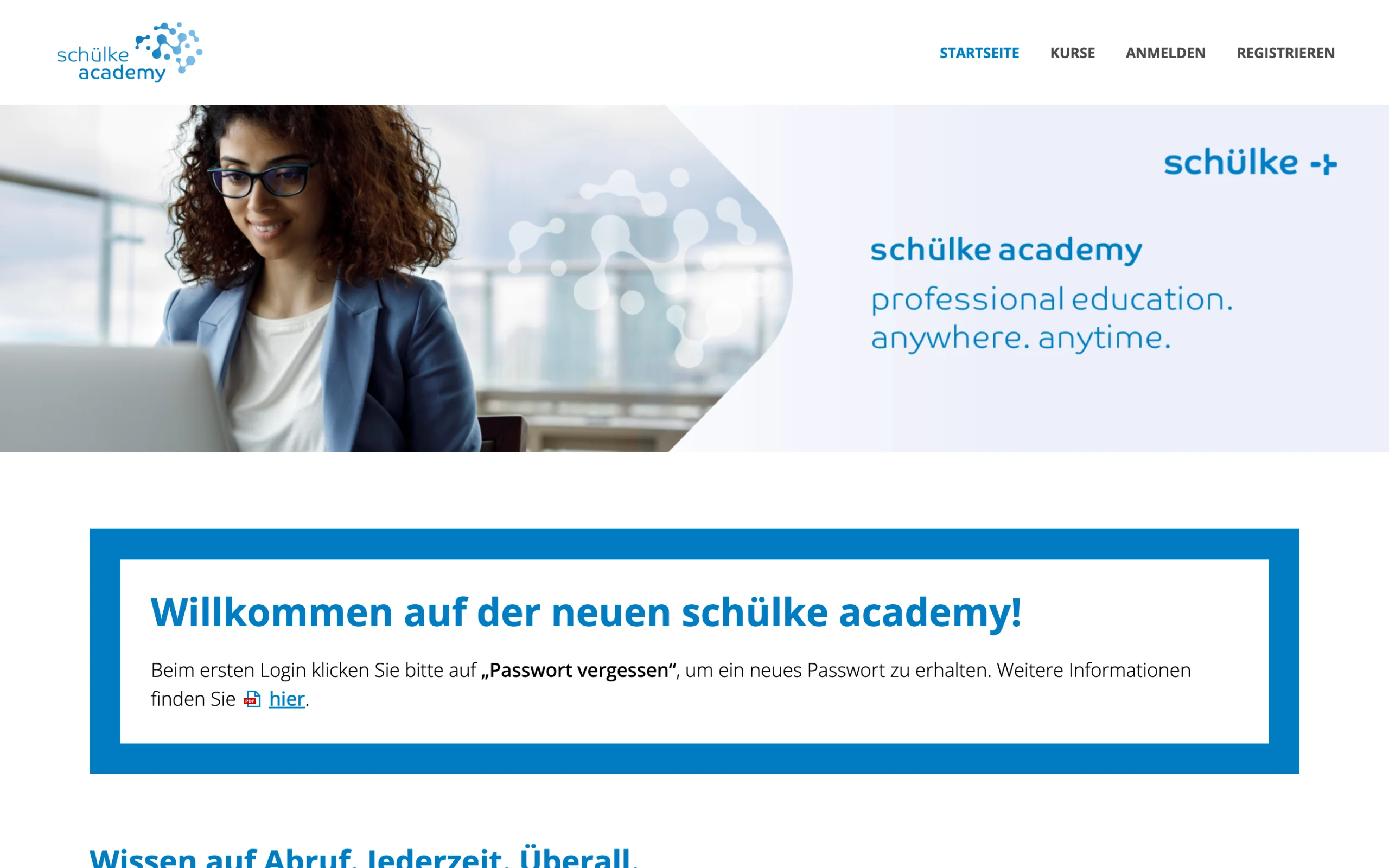 Screenshot-Beleg: Schülke & Mayr — Kriterium 6.4 Schulungs- / Education-Hub