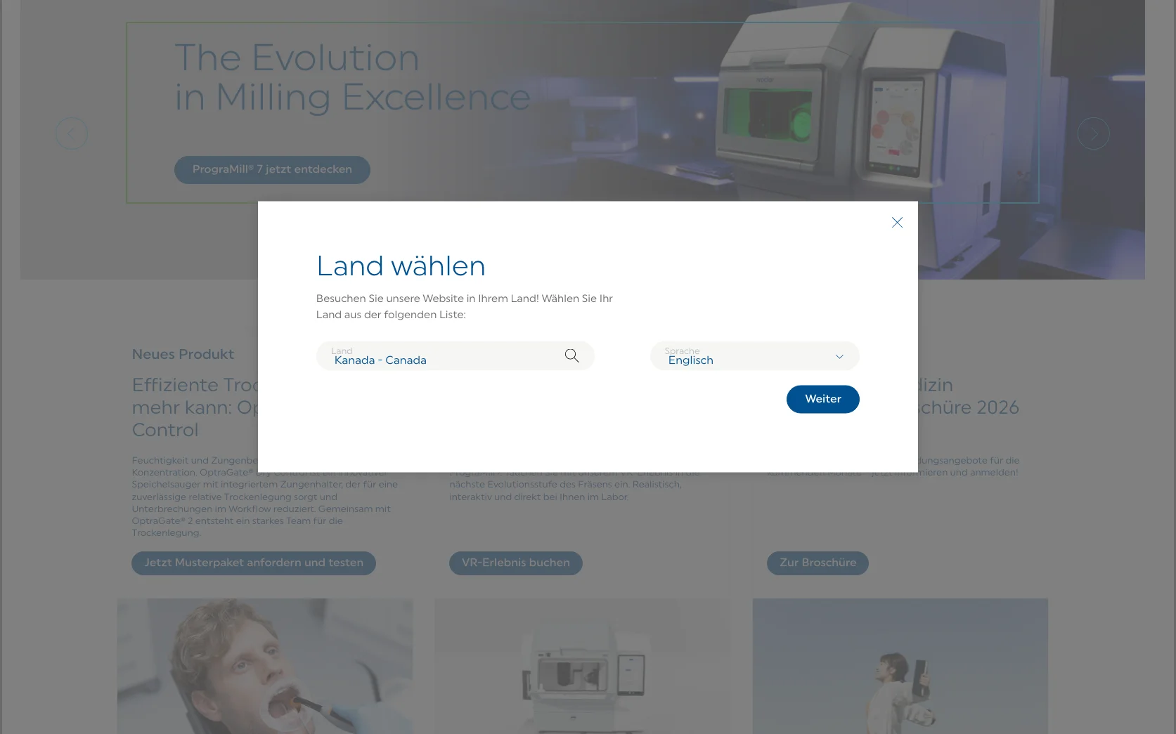 Screenshot-Beleg: Ivoclar Vivadent — Kriterium 1.5 Sprachauswahl