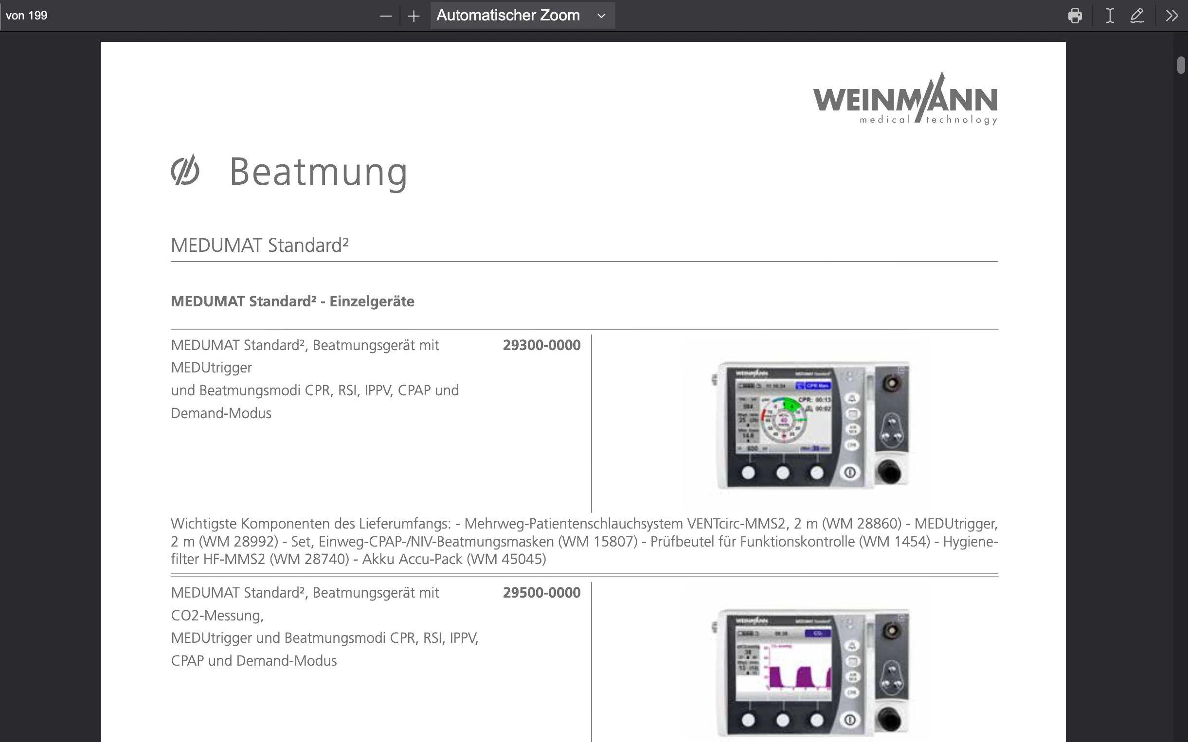 Screenshot-Beleg: Weinmann Emergency — Kriterium 1.1 Öffentlicher Katalog-Zugang