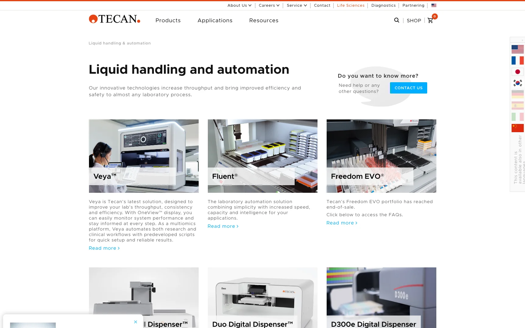 Screenshot-Beleg: Tecan — Kriterium 1.4 Design & Gesamteindruck